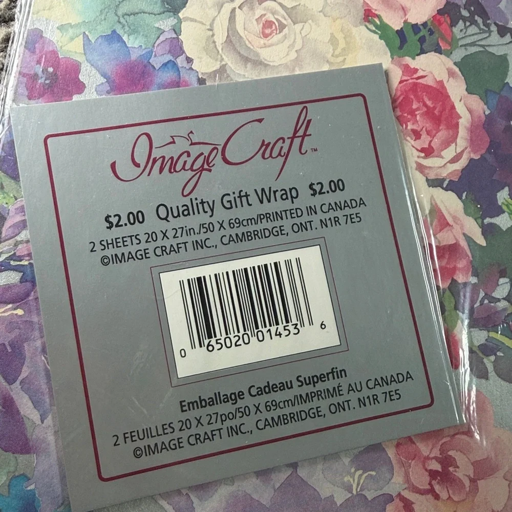 5/$25 VINTAGE Birthday Wrapping Paper Floral Flowers